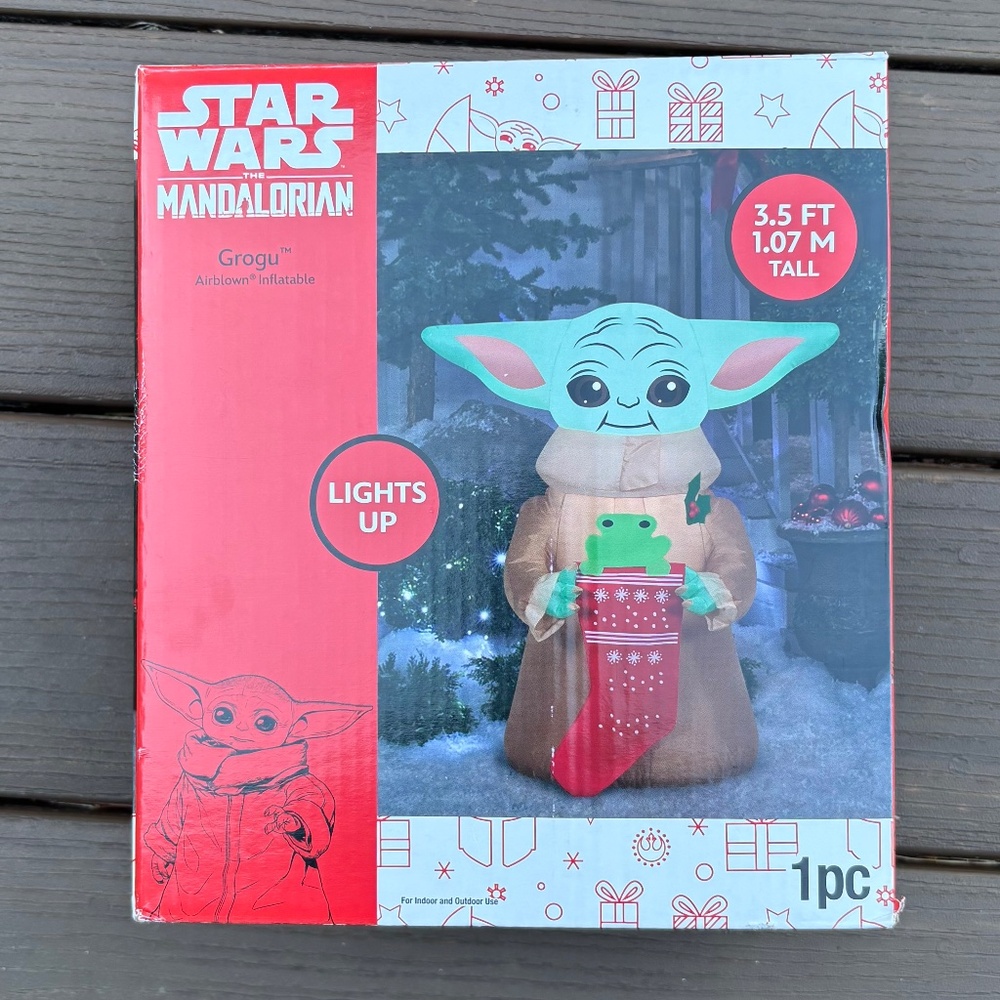 Star Wars Gemmy Grogu Yoda Christmas 3.5ft Inflatable Blow-Up Yard / Outdoor